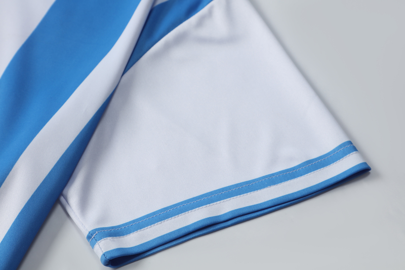 Football T-shirts-V-Neck 150G Reversible Moisture Transfer - Blue & White-03