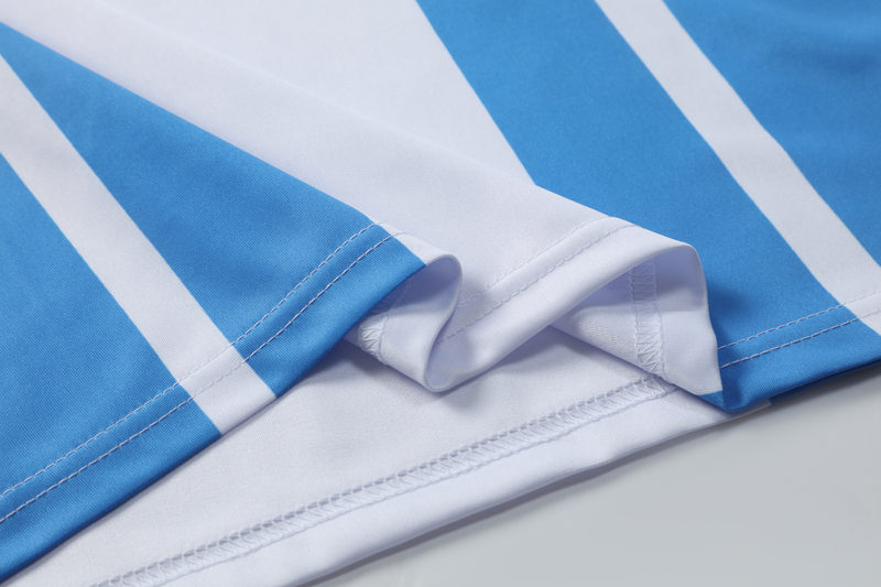 Football T-shirts-V-Neck 150G Reversible Moisture Transfer - Blue & White-02