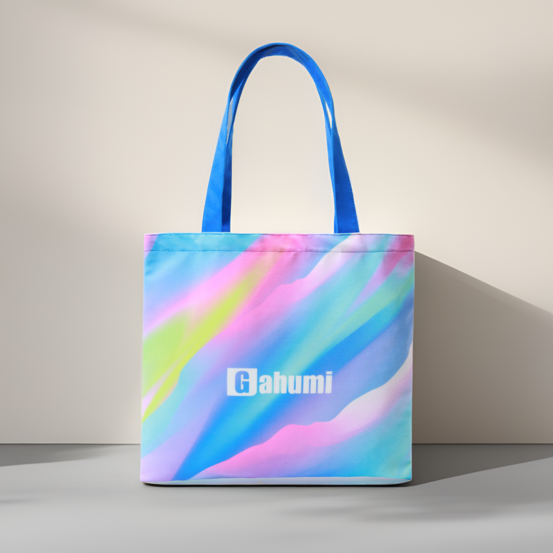 Powder Blue Gradient Bottomless Sideless Canvas Bag