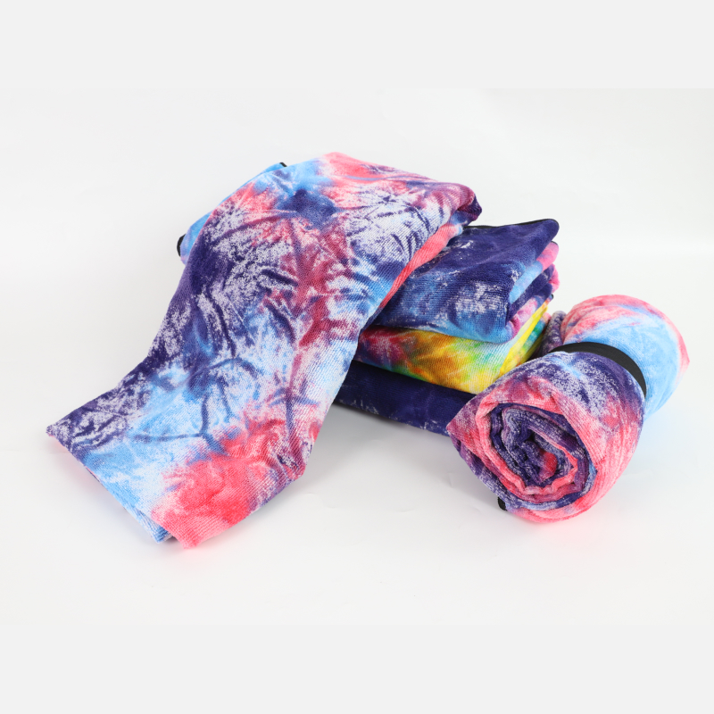 Tie-dyed beach towel, microfiber