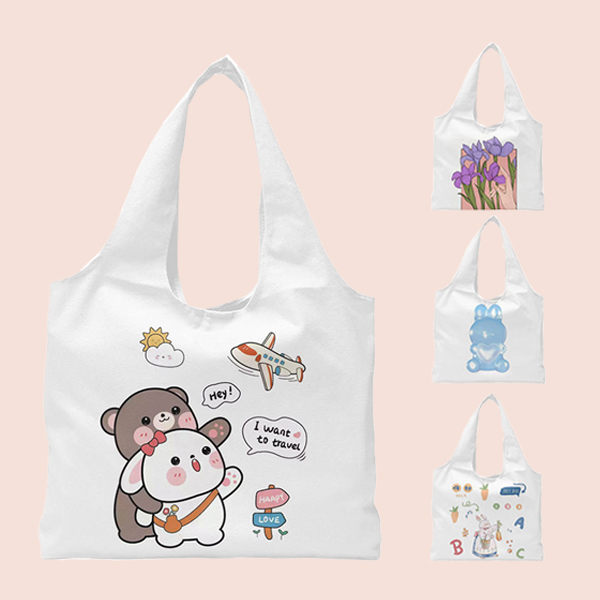 Cartoon Creative Canvas Shopping Bag