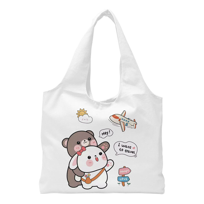 Cartoon Creative Canvas Shopping Bag