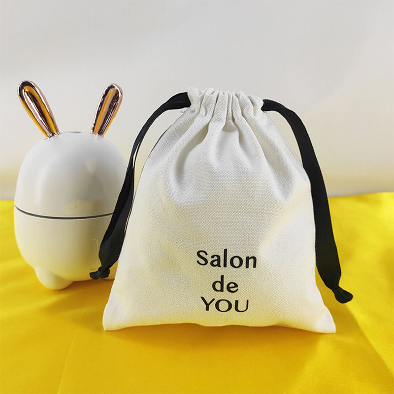 Wholesale Price Versatile Letter White Cotton Eco Drawstring Bag