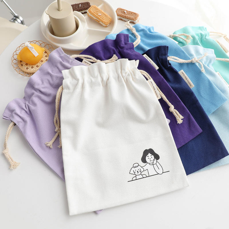 Wholesale Price Versatile Letter White Cotton Eco Drawstring Bag