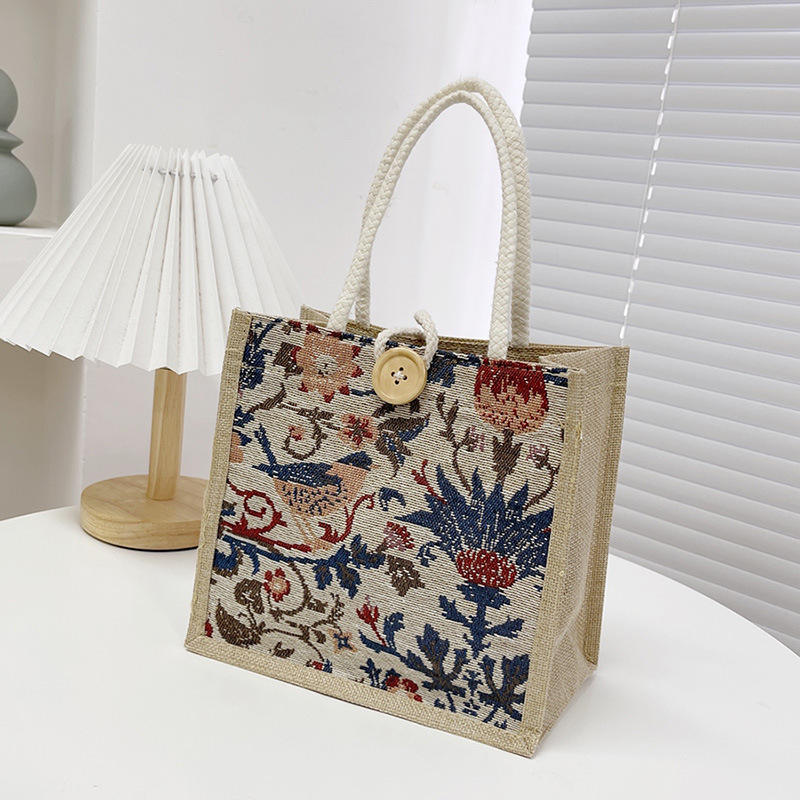 Wholesale Custom Printing Jute Beach Tote Bag For Shopping