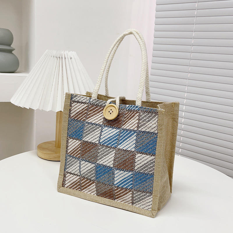 Wholesale Custom Printing Jute Beach Tote Bag For Shopping