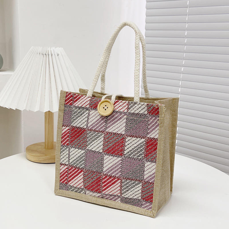 Wholesale Custom Printing Jute Beach Tote Bag For Shopping