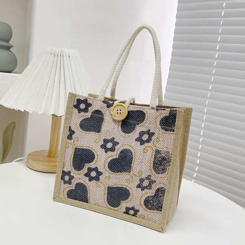 Wholesale Custom Printing Jute Beach Tote Bag For Shopping