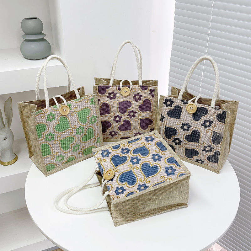 Wholesale Custom Printing Jute Beach Tote Bag For Shopping