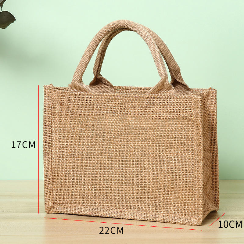 Reusable Advertising Promotional Jute Tote Shopping Bags Wholesale