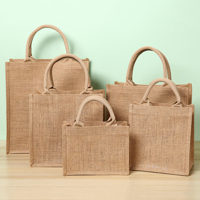 Reusable Advertising Promotional Jute Tote Shopping Bags Wholesale