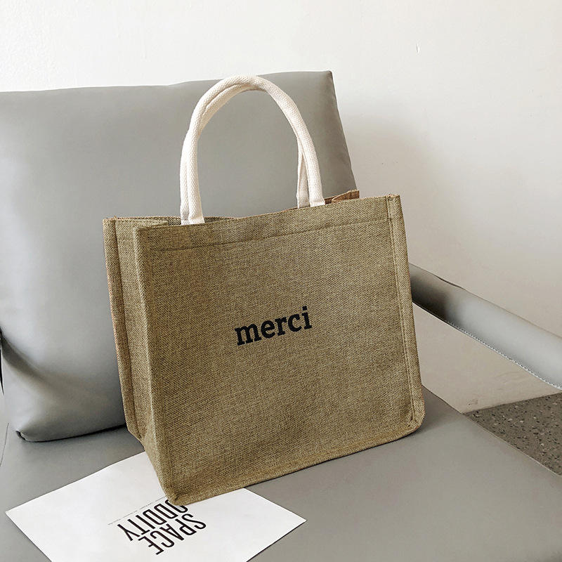 Creativity Custom Jute Tote Shopping Bags For Food