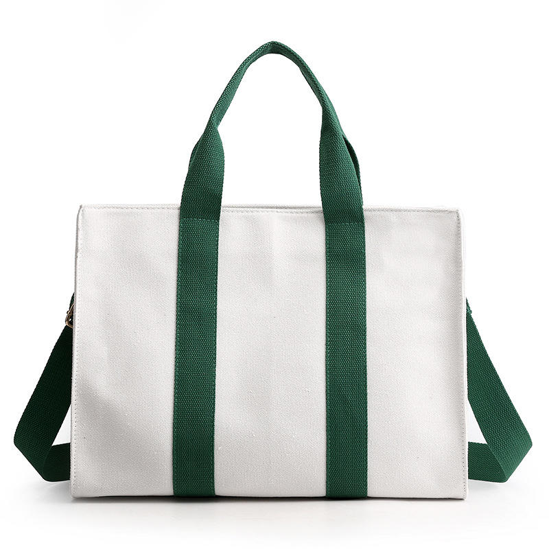 Simple Fashion Canvas Bag Large Capacity Custom Printed Logo Handbag Messenger Bag