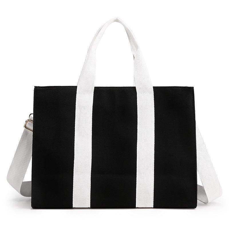 Simple Fashion Canvas Bag Large Capacity Custom Printed Logo Handbag Messenger Bag