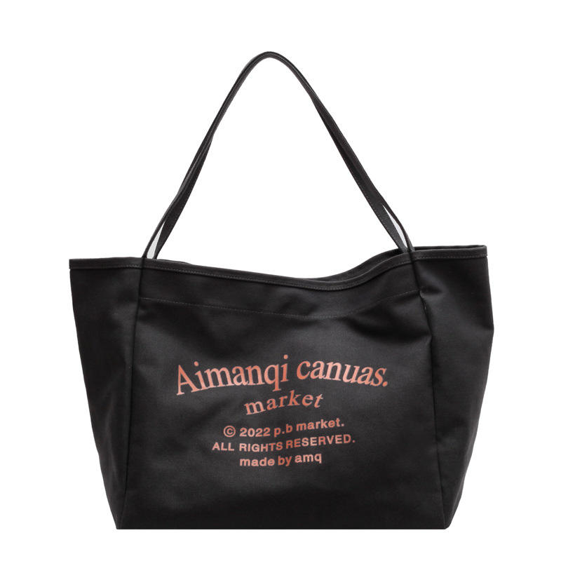 Wholesale Large Capacity Custom Logo Cotton Canvas Bag Fashion Casual Tote Bag