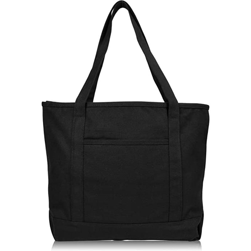 Factory Wholesale Solid Color Cotton Canvas Shopping Bags With Custom Logos