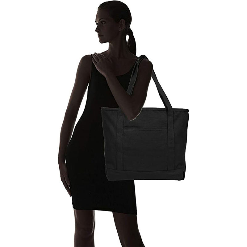 Factory Wholesale Solid Color Cotton Canvas Shopping Bags With Custom Logos