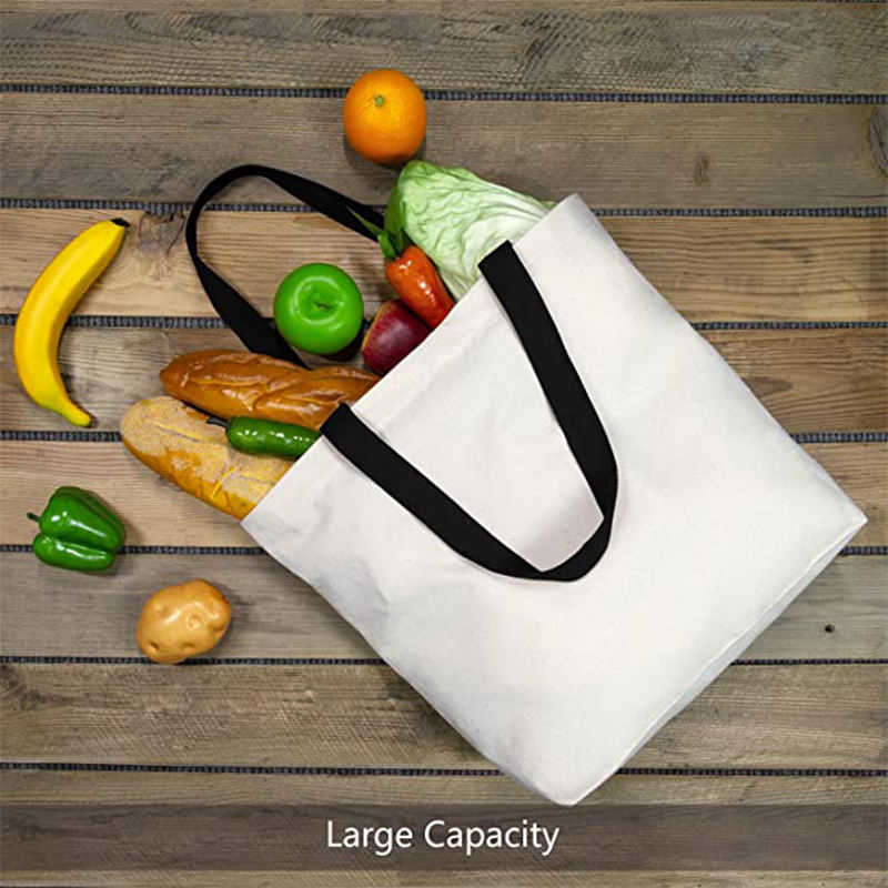 Factory Hot Sales Simple Reusable Grocery Canvas Tote Shopping Bags with Custom Logo