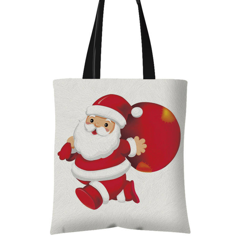 Creative Christmas Single Shoulder Cotton Canvas Bag Manufacturers Custom Shopping Bags For Advertising