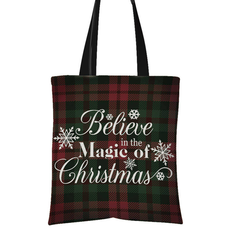 Creative Christmas Single Shoulder Cotton Canvas Bag Manufacturers Custom Shopping Bags For Advertising