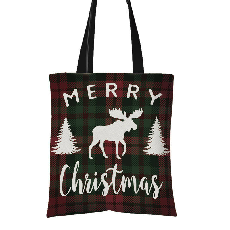 Creative Christmas Single Shoulder Cotton Canvas Bag Manufacturers Custom Shopping Bags For Advertising