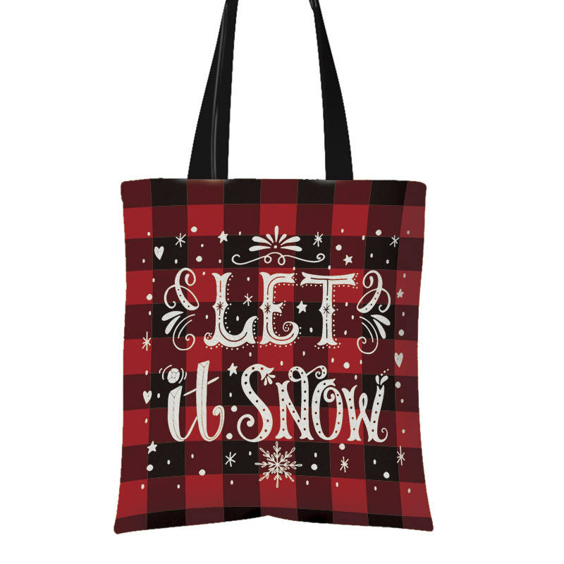 Creative Christmas Single Shoulder Cotton Canvas Bag Manufacturers Custom Shopping Bags For Advertising