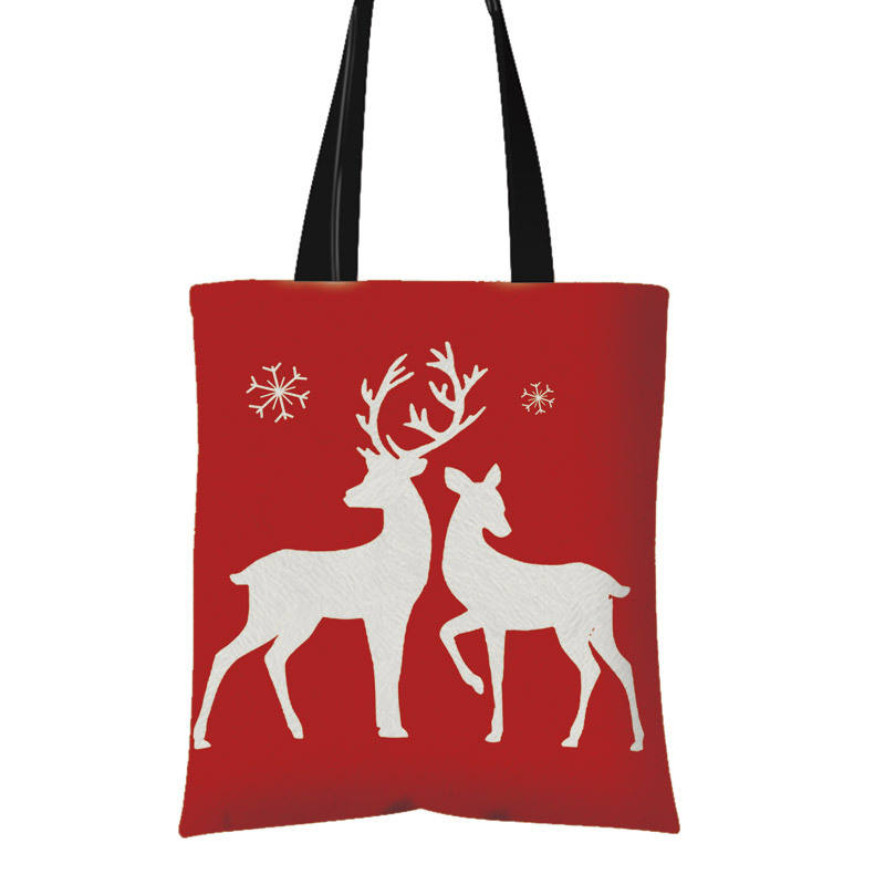 Creative Christmas Single Shoulder Cotton Canvas Bag Manufacturers Custom Shopping Bags For Advertising
