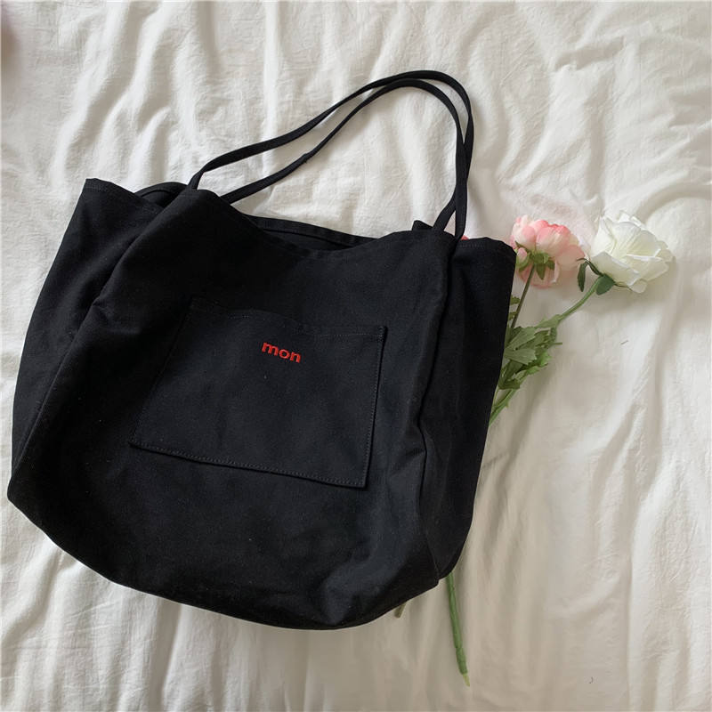 Fashion Trend Single Shoulder Bag Large Capacity Custom Printed Shopping Bag Cotton Canvas Bag