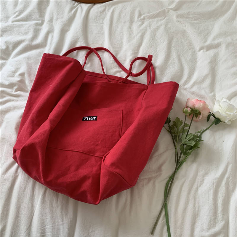 Fashion Trend Single Shoulder Bag Large Capacity Custom Printed Shopping Bag Cotton Canvas Bag