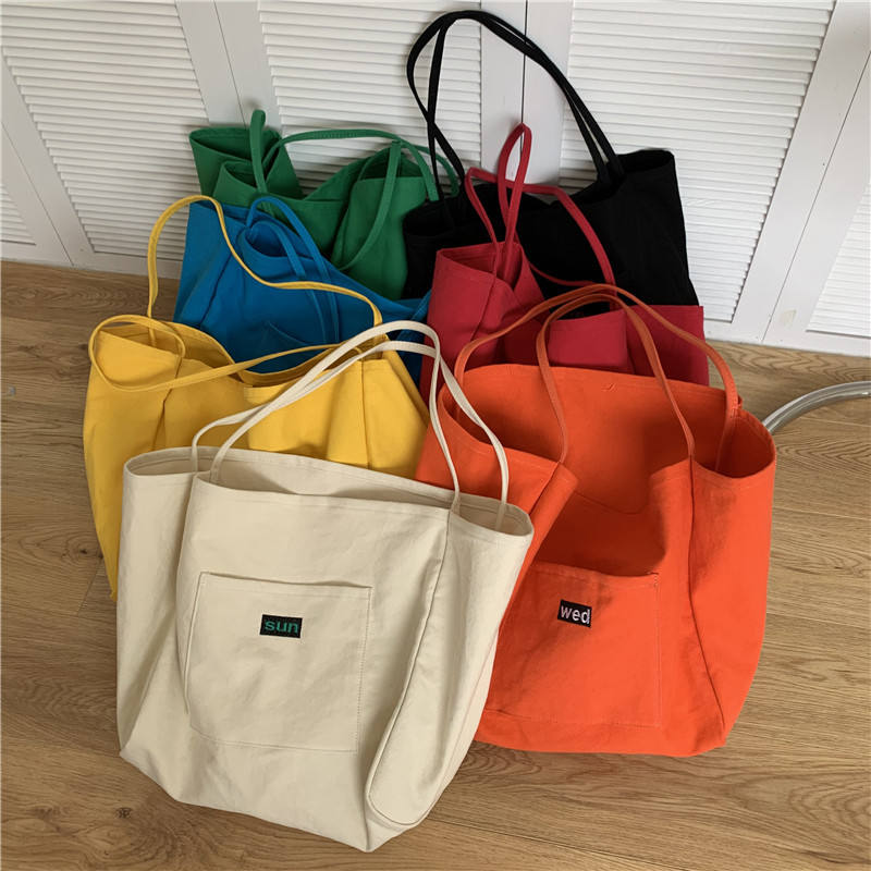 Fashion Trend Single Shoulder Bag Large Capacity Custom Printed Shopping Bag Cotton Canvas Bag