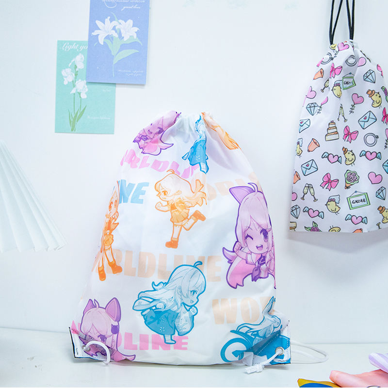 Wholesale Custom Creative Printing Polyester Drawstring Bag For Outdoor Sports
