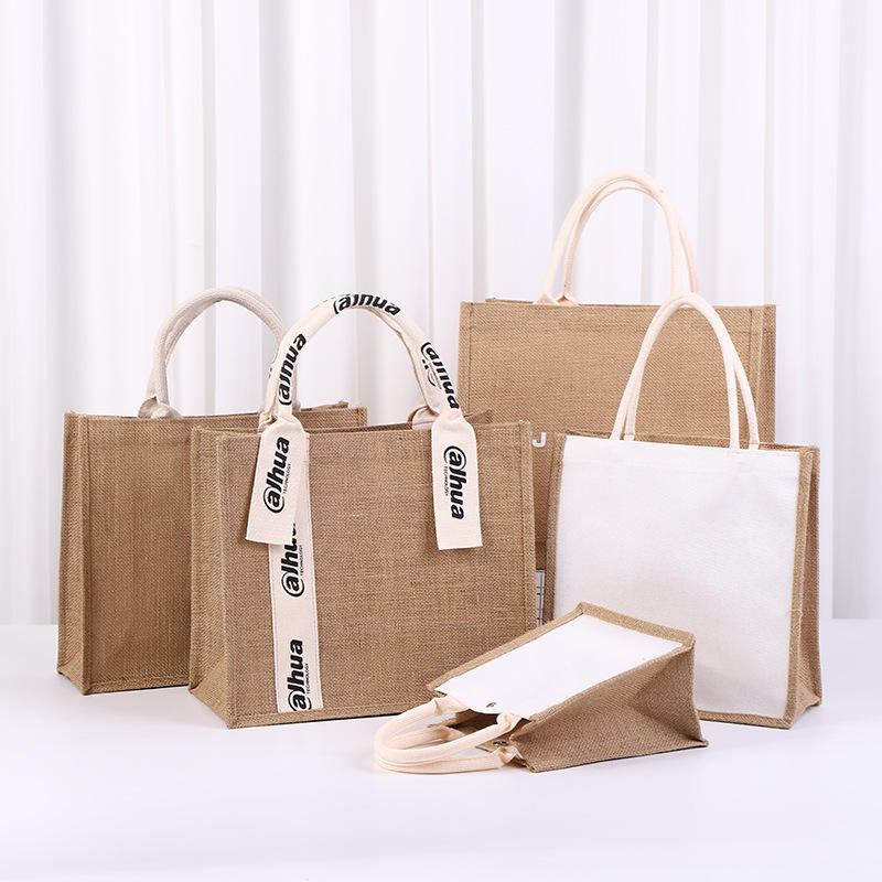 Wholesale Eco-friendly Recycled Reusable Grocery Shopping Gift Canvas Jute Burlap Tote Bag
