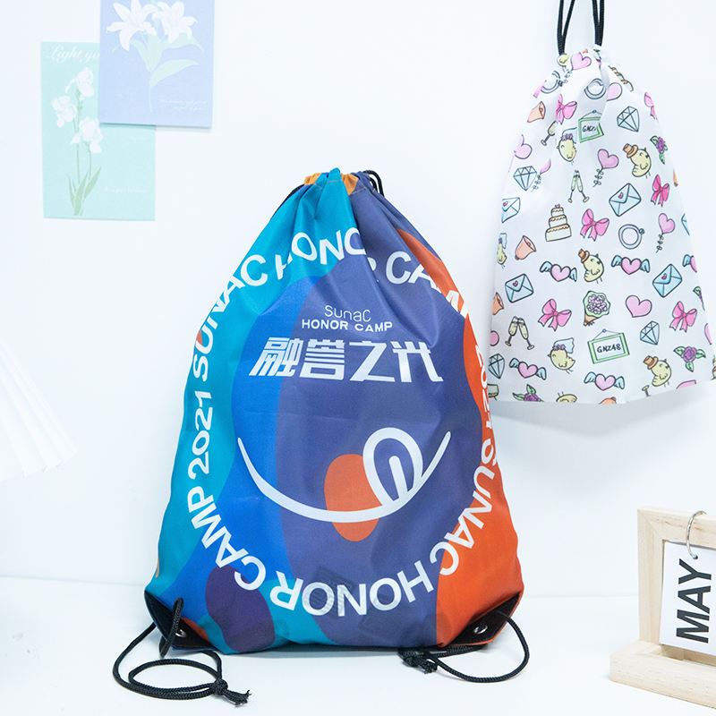 Creative Custom Eco-Friendly Reusable Polyester Drawstring Bags