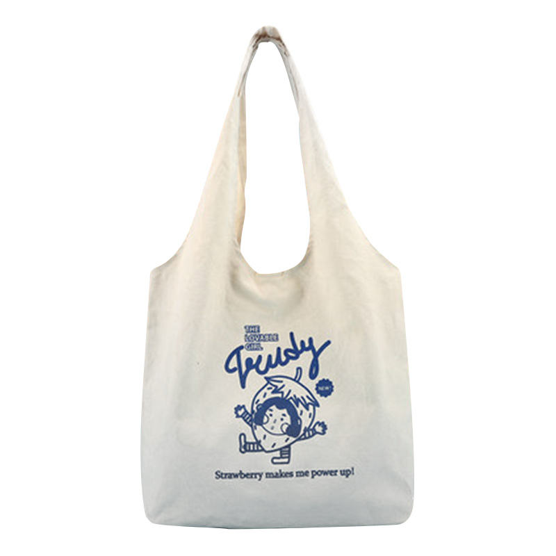 Large Capacity Organic Reusable Cotton Canvas Bag Custom Logo Shopping Bag