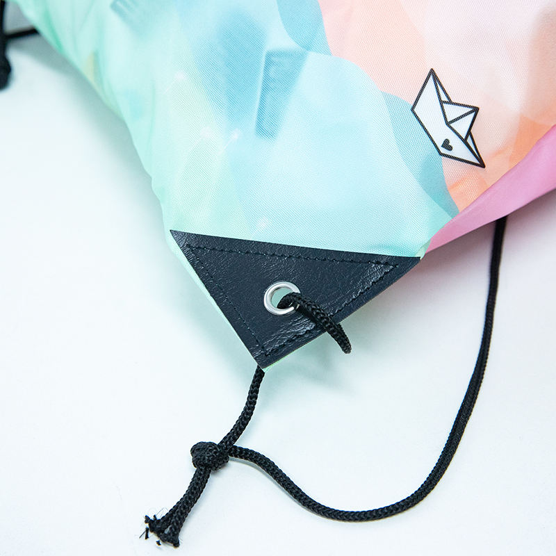 Color Full Print Custom Polyester Drawstring Bag Wholesale