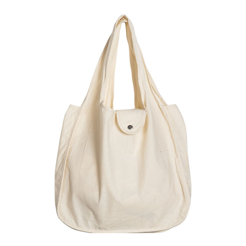 Simple Fashion Single Shoulder Bag Large Capacity Collapsible Waterproof Cotton Shopping Bag Custom Logo