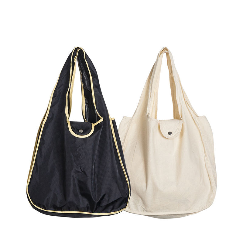 Simple Fashion Single Shoulder Bag Large Capacity Collapsible Waterproof Cotton Shopping Bag Custom Logo