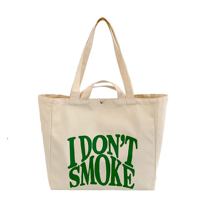 Large Capacity Artistic Canvas Shoulder Bag Custom Printed Hand-held Canvas Bag