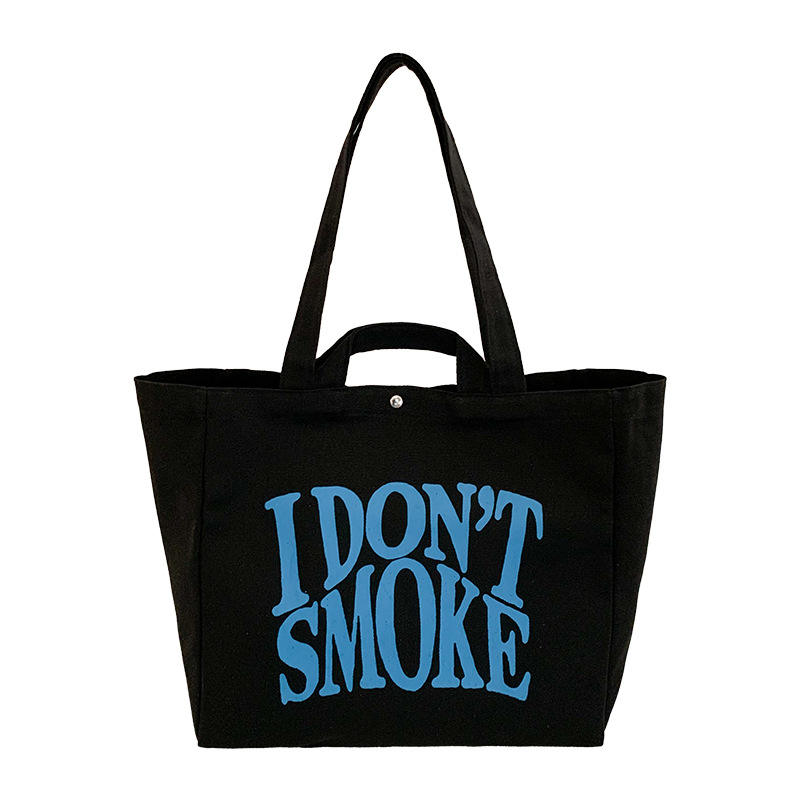 Large Capacity Artistic Canvas Shoulder Bag Custom Printed Hand-held Canvas Bag