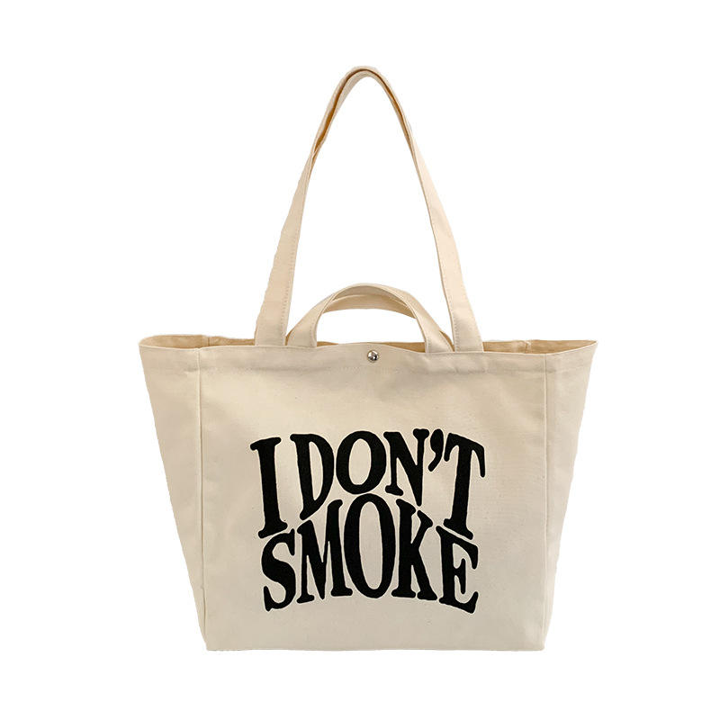 Large Capacity Artistic Canvas Shoulder Bag Custom Printed Hand-held Canvas Bag