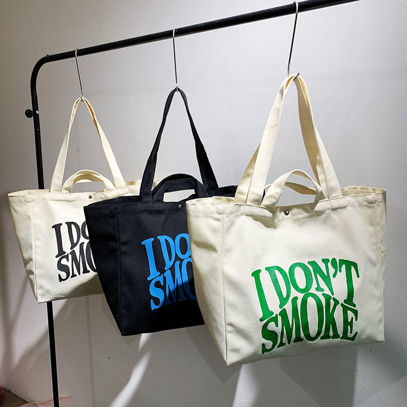 Large Capacity Artistic Canvas Shoulder Bag Custom Printed Hand-held Canvas Bag