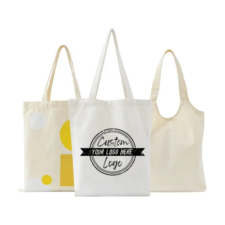 Fashion Durable Factory Directly Sell Tote Embroidery Eco Recycle Cotton Canvas Bags with Custom Printed Logo