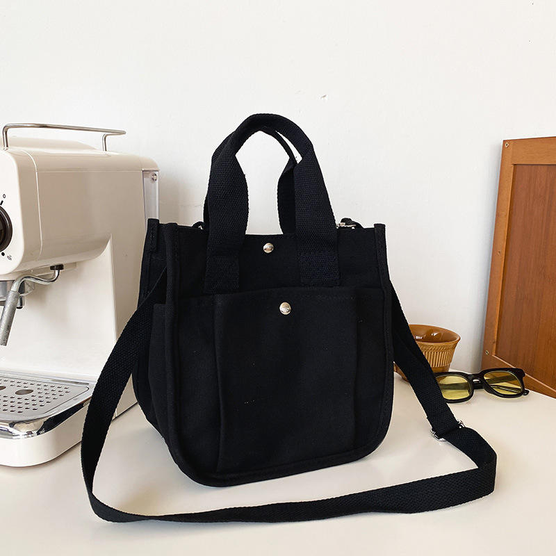 Simple Solid Color Crossbody Bag Canvas Single Shoulder Bag