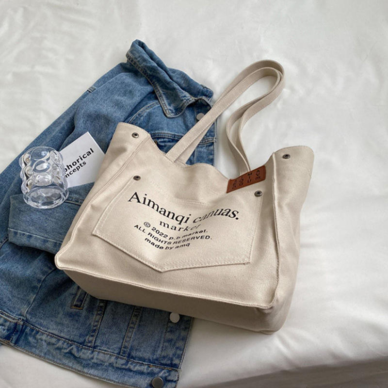 Fashion Custom Canvas Organic Cotton Reusable Tote Bag Logo
