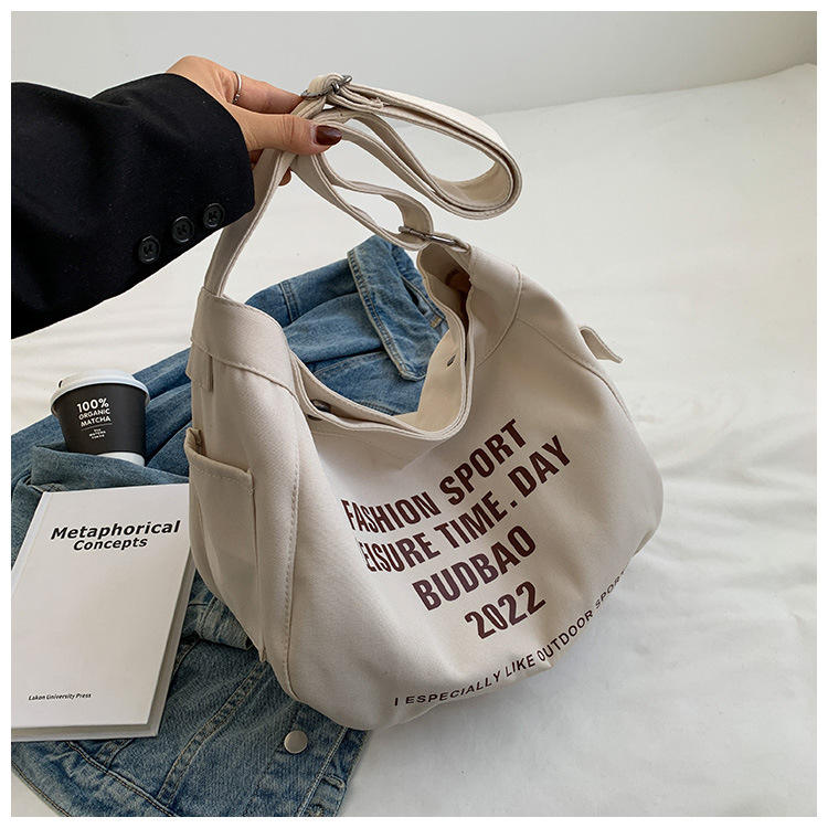 Manufacturers Custom Large Capacity Canvas Bag Fashion Single Shoulder Crossbody Bag