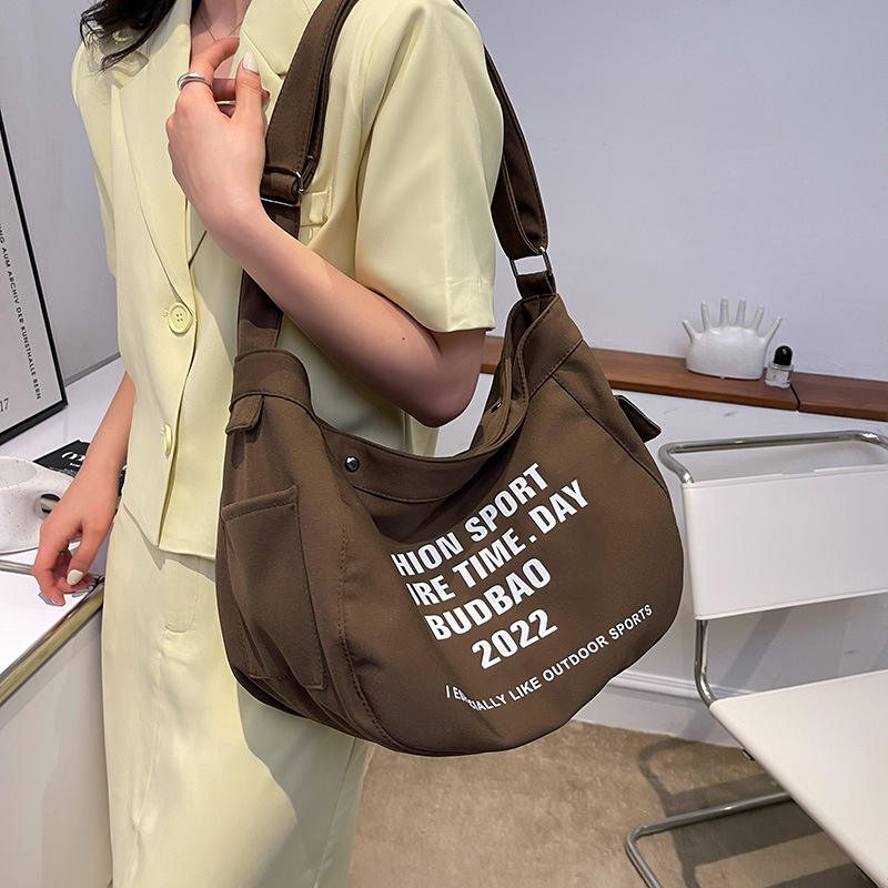 Manufacturers Custom Large Capacity Canvas Bag Fashion Single Shoulder Crossbody Bag