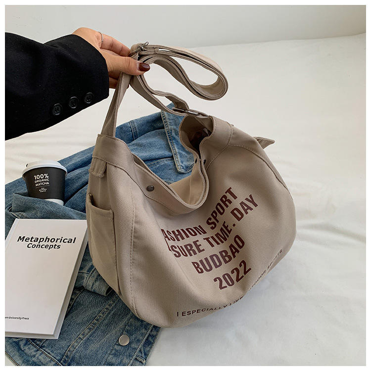 Manufacturers Custom Large Capacity Canvas Bag Fashion Single Shoulder Crossbody Bag