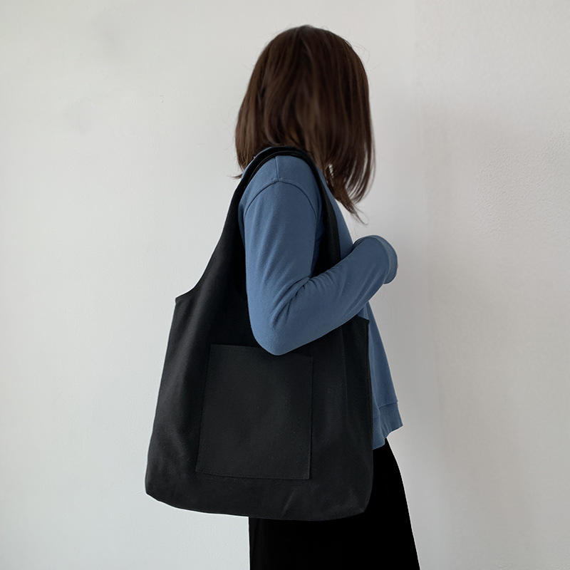Simple Leisure Cotton Canvas Tote Shopping Bags For Daily Life