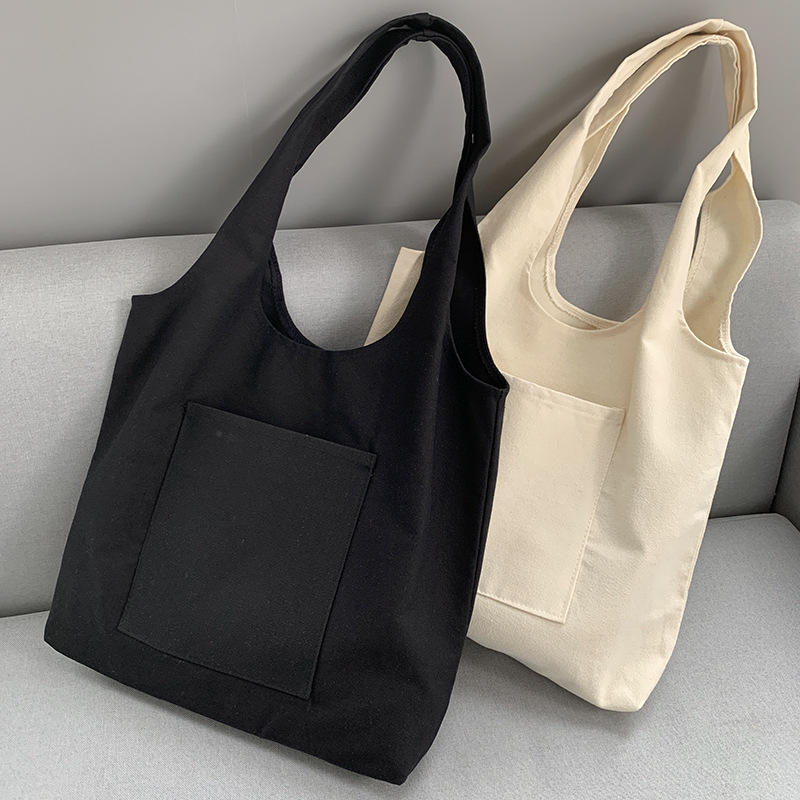 Simple Leisure Cotton Canvas Tote Shopping Bags For Daily Life