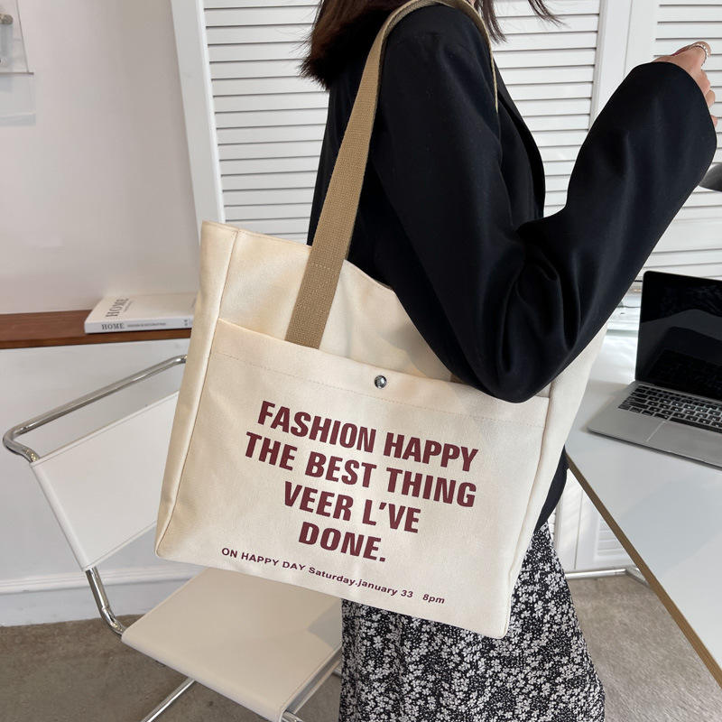 Recycled Fabric Shopping Tote Bag Cotton Canvas Shopping Bag Manufacturers